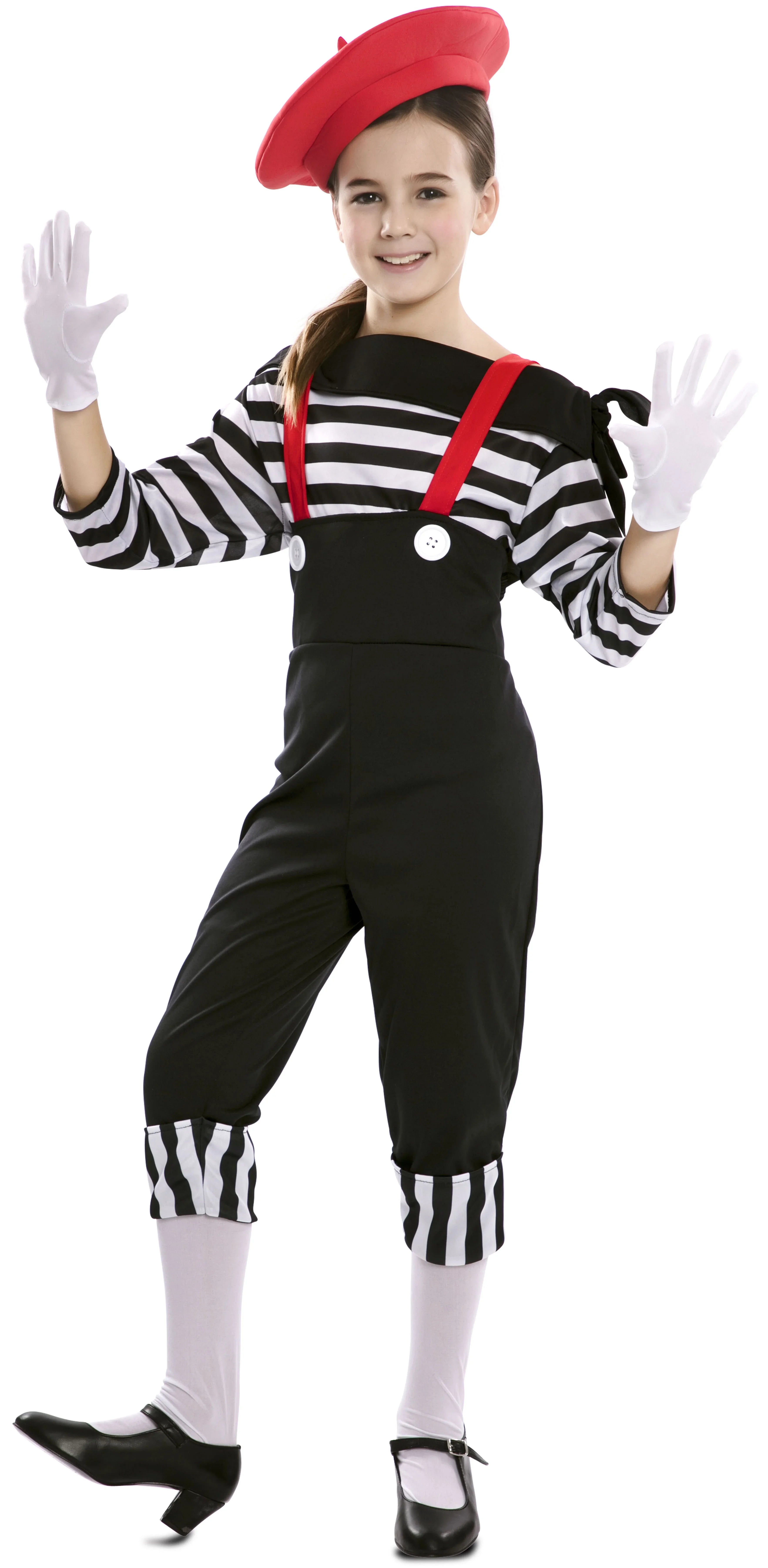 Disfraz de Mimo Divertido para Niña Mimo EuroCarnavales